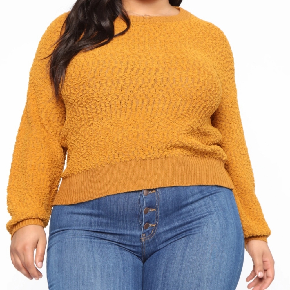 FashionNova Oversized Crewneck Popcorn Sweater